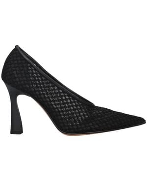 Premiata Schoenen ,Zwart ,Leer Geborduurde Mesh Pumps