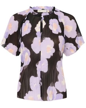 Inwear Lavanda Flor Poética Top Blusa Plisada, Mujer, Talla - Multicolor