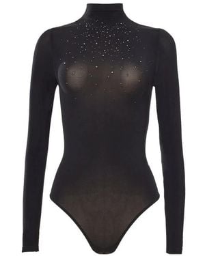 Wolford Tops ,Zwart ,Katoen Crystal String Body