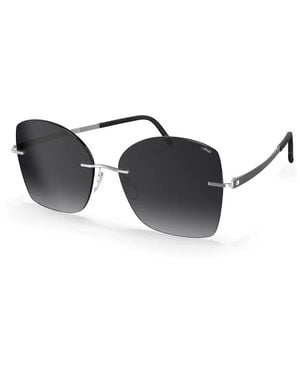 Silhouette Rahmenlose Sonnenbrille Schwarz/Grau Verlauf