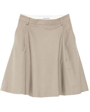 Low Classic Flared Midi Rok - Bruin