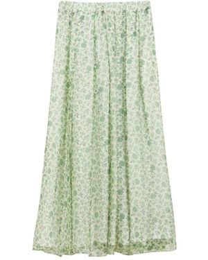 Weekend by Maxmara Grüner Seiden A-Linien Rock