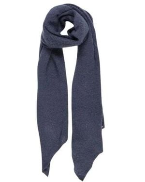 Pieces Accessoires ,Blauw ,Polyester Blauwe Polyester Gebreide Sjaal