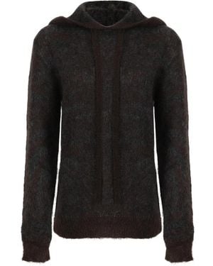 P.A.R.O.S.H. P.A.R.O..H. ,Hoodies & Sweatvesten ,Bruin ,Lamu 886 Hoodie - Zwart