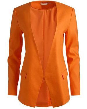 Alice + Olivia Corbin Collarless Angled Blazer - Oranje