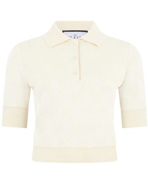 Philipp Plein Truien & Vesten ,Wol Pullover Polo-Neck Ss Monogram - Wit