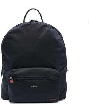 Kiton Tassen ,Blauw ,Leer Rugzak Van Technische Stof