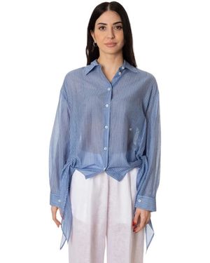 Semicouture Overhemden ,Blauw ,Katoen Camicia Letitia