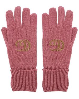 Gucci Accessoires ,Roze ,Kasjmier Gg Monogram Lurex Handschoenen
