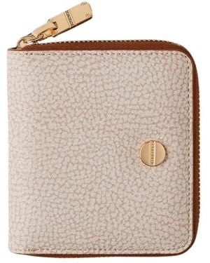 Borbonese Accessoires ,Vite Zip-Around Portemonnee - Naturel