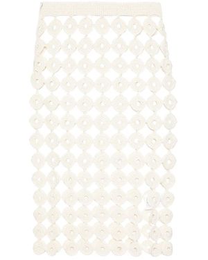 Wales Bonner Rokken ,Katoen Stanza Knit Skirt - Wit
