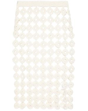 Wales Bonner Rokken ,Katoen Stanza Knit Skirt - Wit