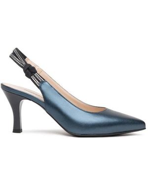 Nero Giardini Blauwe Gelamineerde Slingback Sandalen