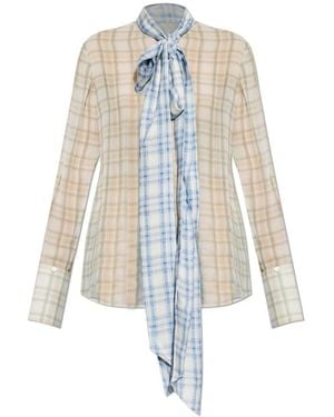 Acne Studios Seidenbluse Mit Schal - Weiß