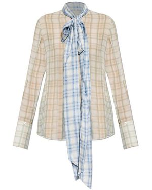 Acne Studios Zijden Blouse Met Sjaal - Wit