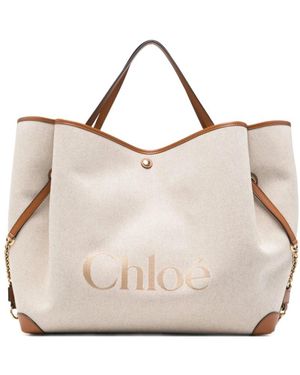 Chloé Tassen ,Leer Clover Tote - Naturel