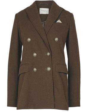 Circolo 1901 Dubbelrijige Katoenen Blazer - Bruin