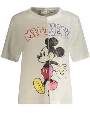 Desigual Tops ,Wit ,Katoen Mickey T-Shirt - Naturel