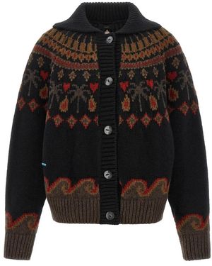 Alanui Truien & Vesten ,Veelkleurig ,Wol Sweet Winter Cardigan - Zwart
