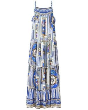 CAMILLA Ottoman Opulence Zijden Jurk - Blauw
