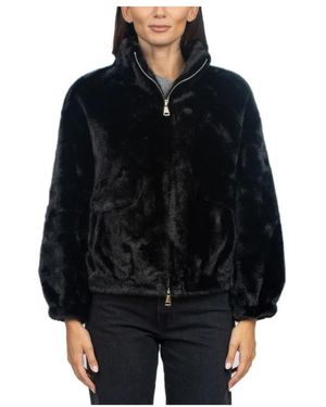 Zoe Jassen ,Zwart ,Polyester Giacca Ecopelliccia Corta Modello Bomber