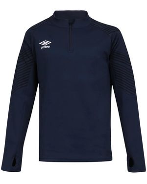 Umbro Langarm sport t-shirt halbzip - Blau