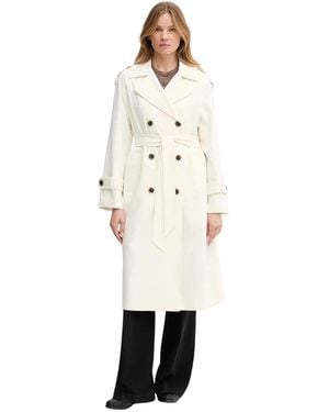 DKNY Geknoopte Double-Breasted Trenchcoat - Wit