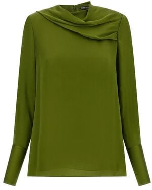 Tom Ford Gelaagde Zijde-Georgette Blouse - Groen