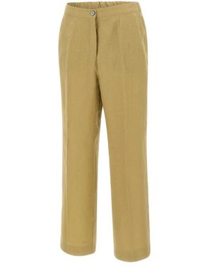 Elena Miro Straight Trousers - Natural