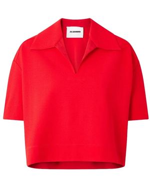 Jil Sander Tops ,Rood ,Polo Short Sleeve