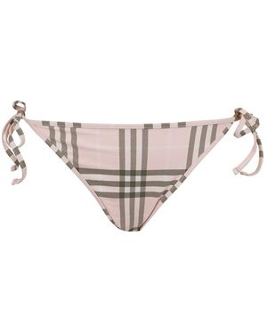 Burberry Badmode ,Roze ,Nylon Sadie Check String Bikini Broekje - Wit