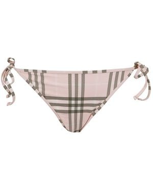 Burberry Sadie Check String Bikini Bottoms - Weiß
