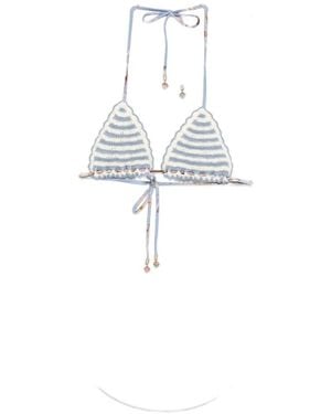 Zimmermann Badmode ,Blauw ,Katoen Mare Blu - Wit