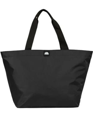 Sundek Regular Tote Bag Met Centrale Rits - Zwart