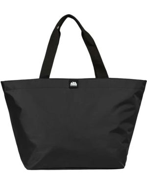 Sundek Regular Tote Bag Met Centrale Rits - Zwart