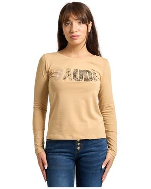 GAUDI Rhinestone Logo T-Shirt - Blauw