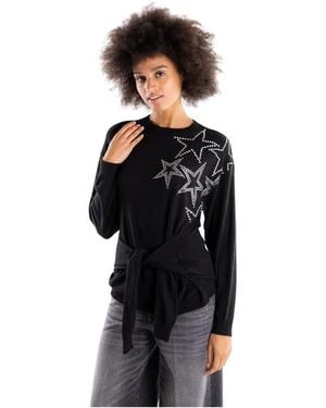 Brand Unique Round-Neck Knitwear - Negro