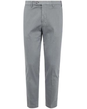 Michael Coal Flat Front Katoenen Chino Broek - Grijs