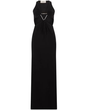 Coperni Kleedjes ,Zwart ,Cut-Out Triangle Maxi Jurk