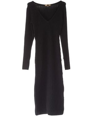 Just Cavalli Kleedjes ,Zwart ,Leer Abito Manica Lungo Lurex