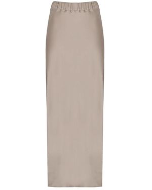D.exterior Rokken ,Midi-Rok Met Elastische Tailleband - Naturel