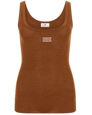 Elisabetta Franchi Sleeveless Tops - Brown