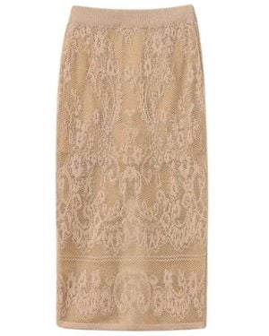 Twinset Jacquard Strick Midirock - Natur