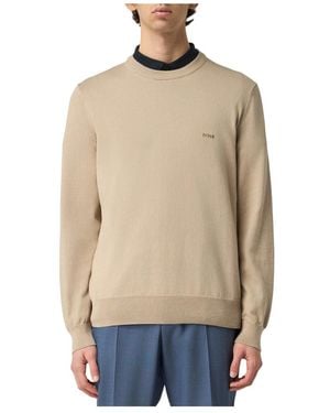 HUGO Round-Neck Knitwear - Natural