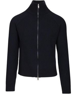 Isabel Marant Ribbed Wool Sweater With Double-Slider Zip - Blauw