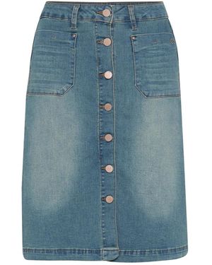 Cream Denim Skirts - Azul