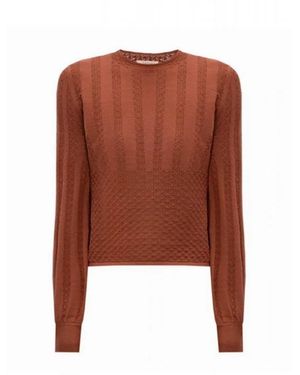Twinset Round-Neck Knitwear - Marrón