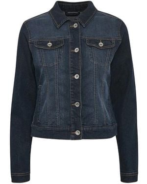 Cream Denim Jackets - Azul