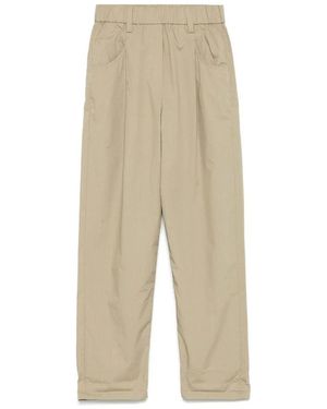Brunello Cucinelli Broeken ,Groen ,Wijde Broek - Naturel