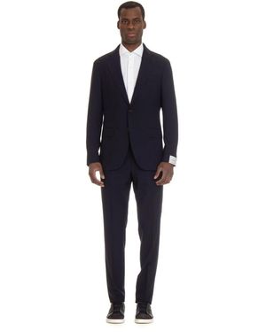 Caruso Single Breasted Suits - Blue